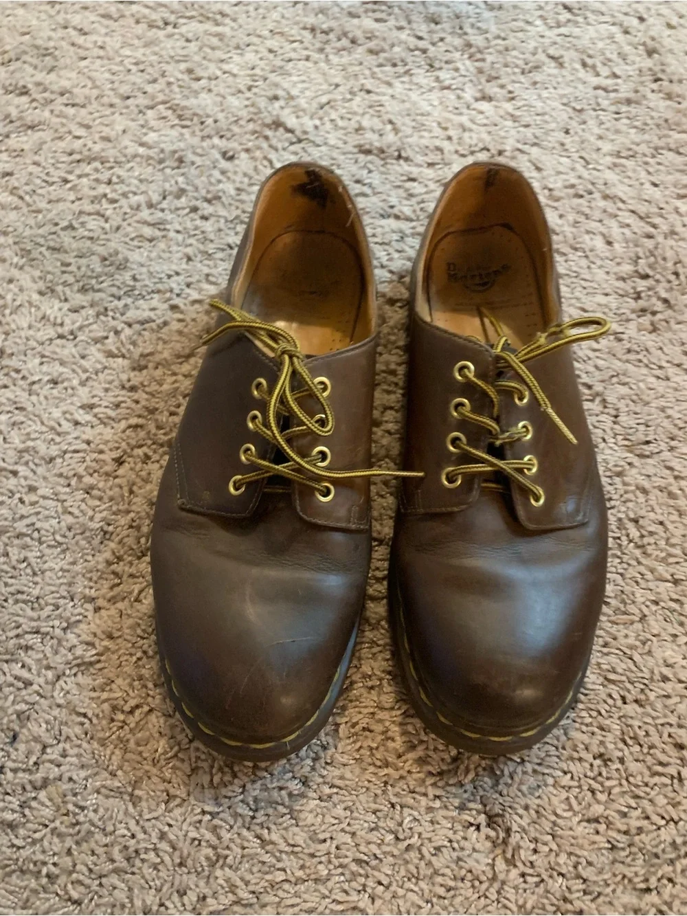 Dr. Martens Brown Waxy Leather Oxford Shoes Lace up Boots